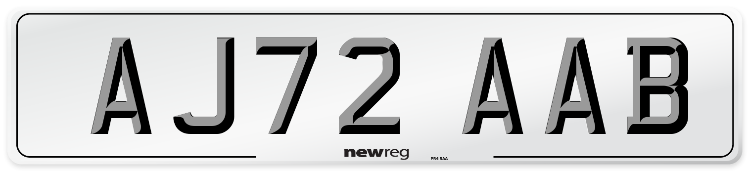AJ72 AAB Number Plate from New Reg